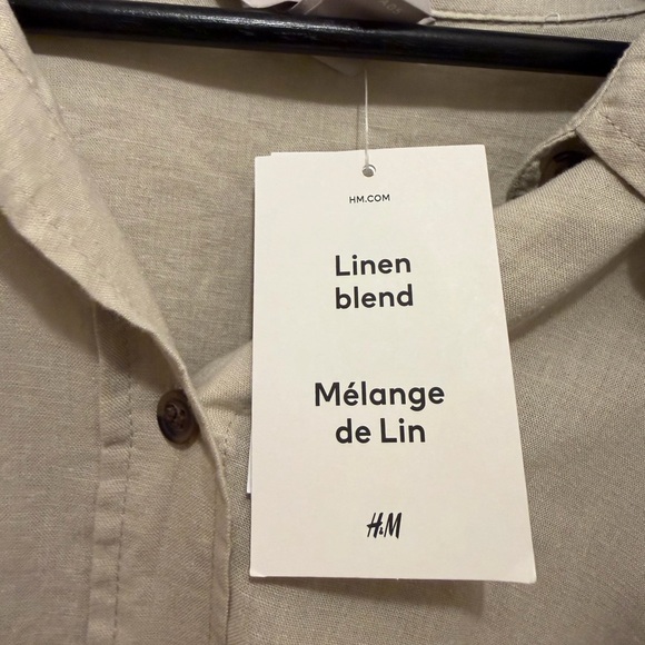 H&M Women's Beige Button-Down soft Linen shirt - Picture 4 of 5